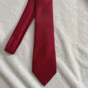 Geoffrey Beene Red Dot Silk Tie
